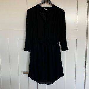 DR 2 Shirt Dress, cinched button up black lined office dress